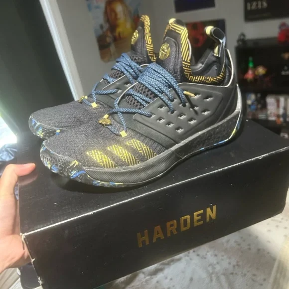 Adidas Black and Gold Harden Vol. 2 Shoes - Picture 3 of 10